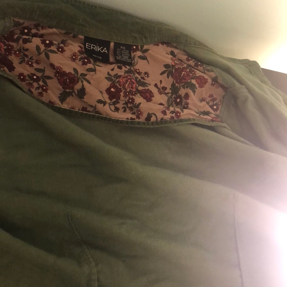 Erika petite forest green suede jacket